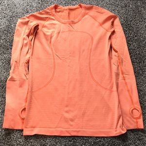 LULULEMON Striped Orange Long Sleeve